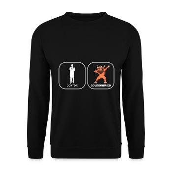 Goldschmied Schmiedekunst Handwerker Geschenk - Unisex Pullover - Schwarz - Vorne - Alina (178cm) & Michal (187cm)