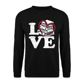 Books Love - Unisex Sweatshirt - black - Front - Alina (178cm) & Michal (187cm)