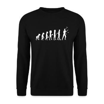 Evolution Jongleur Zirkus Jonglieren Fun Geschenk - Unisex Pullover - Schwarz - Vorne - Alina (178cm) & Michal (187cm)