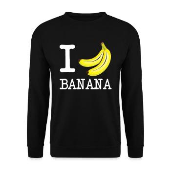 I love bananas - I love banana - Unisex Sweatshirt - black - Front - Alina (178cm) & Michal (187cm)