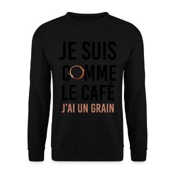 Le Café Du Matin Humour Message Drôle - Sweat-shirt Unisexe - noir - Devant - Alina (178cm) & Michal (187cm)