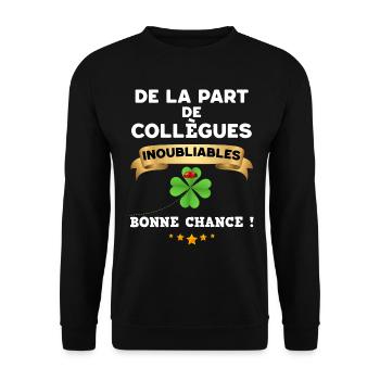 Collègue collègues inoubliables Cadeau Départ - Sweat-shirt Unisexe - noir - Devant - Alina (178cm) & Michal (187cm)