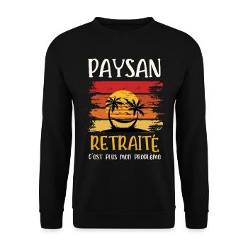 paysan retraité - Sweat-shirt Unisexe - noir - Devant - Alina (178cm) & Michal (187cm)