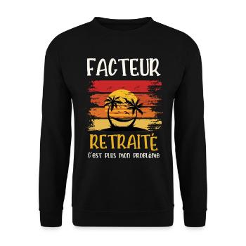 facteur retraité - Sweat-shirt Unisexe - noir - Devant - Alina (178cm) & Michal (187cm)