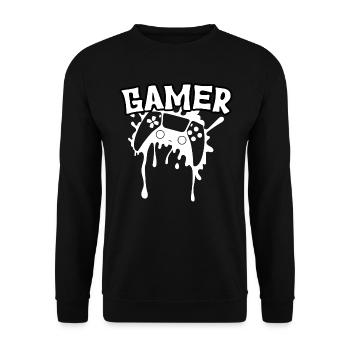 Gamer Game Console - Unisex Sweatshirt - black - Front - Alina (178cm) & Michal (187cm)