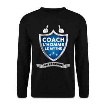 Coach Une Vraie Légende Cadeau Homme - Sweat-shirt Unisexe - noir - Devant - Alina (178cm) & Michal (187cm)