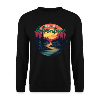 Jäger Bergsteiger Wanderer Abenteuer - Unisex Pullover - Schwarz - Vorne - Alina (178cm) & Michal (187cm)