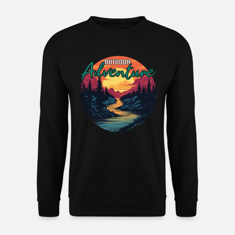 Jäger Bergsteiger Wanderer Abenteuer - Unisex Pullover - Schwarz
