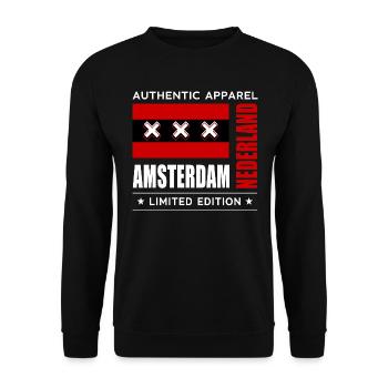 Amsterdam - Unisex Pullover - Schwarz - Vorne - Alina (178cm) & Michal (187cm)