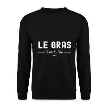 Fat is Life! For heavy eaters! - Unisex Sweatshirt - black - Front - Alina (178cm) & Michal (187cm)
