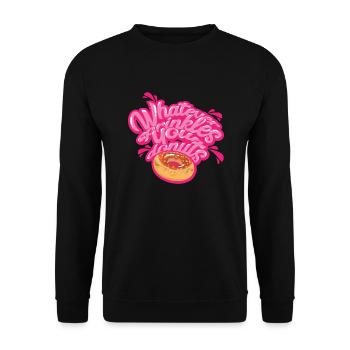 DONUT | Whatever Sprinkles Your Donuts - Unisex Pullover - Schwarz - Vorne - Alina (178cm) & Michal (187cm)