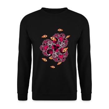 Fractal #15 Coral Clownfish - Unisex Sweatshirt - black - Front - Alina (178cm) & Michal (187cm)