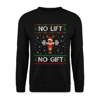 No lift no gift - Unisex Pullover - Schwarz - Vorne - Alina (178cm) & Michal (187cm)