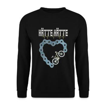 HÄTTE HÄTTE FAHRRADKETTE FAHRRD - Unisex Pullover - Schwarz - Vorne - Alina (178cm) & Michal (187cm)