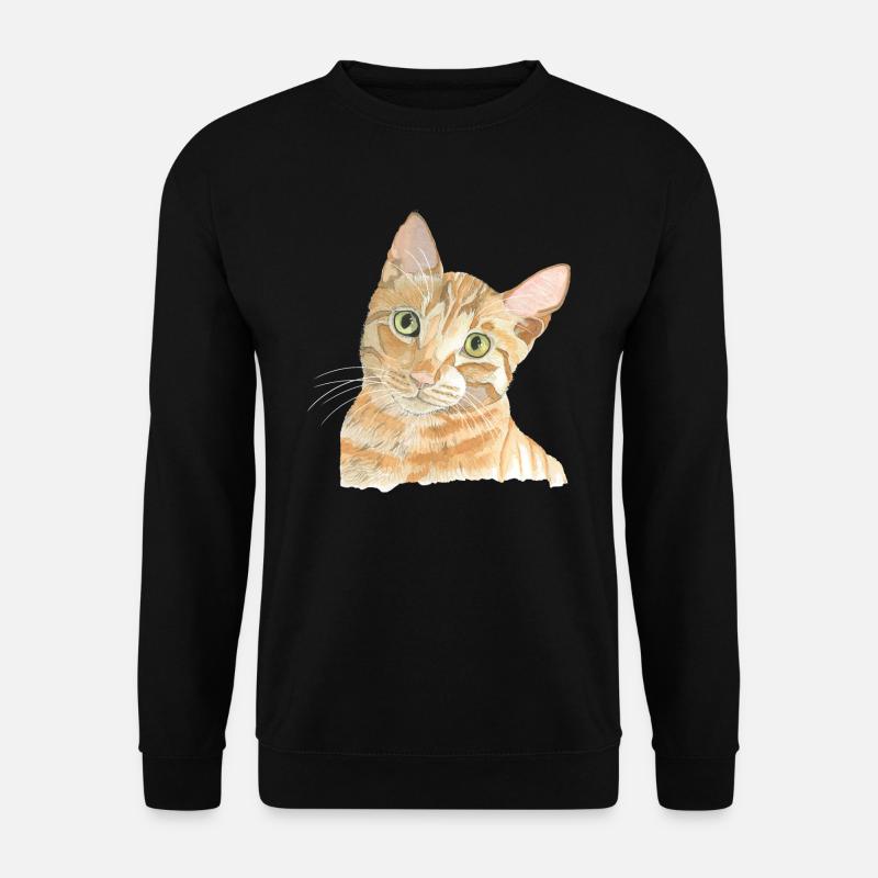 rote Katze - Unisex Pullover - Schwarz