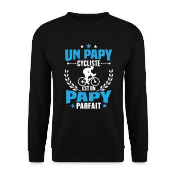 Un papy cycliste est un papy parfait Cadeau - Sweat-shirt Unisexe - noir - Devant - Alina (178cm) & Michal (187cm)
