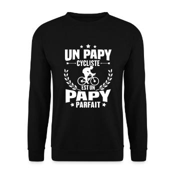 Un papy cycliste est un papy parfait Cadeau - Sweat-shirt Unisexe - noir - Devant - Alina (178cm) & Michal (187cm)