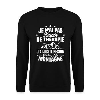 Cadeau J'ai juste besoin d'aller à la montagne - Sweat-shirt Unisexe - noir - Devant - Alina (178cm) & Michal (187cm)