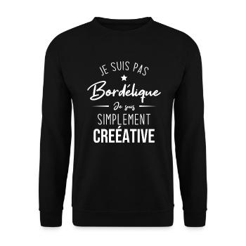 Je suis pas bordélique je suis simplement créative - Sweat-shirt Unisexe - noir - Devant - Alina (178cm) & Michal (187cm)