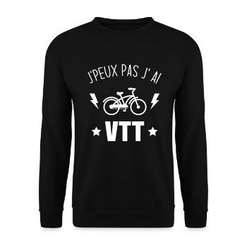 J'peux pas j'ai vtt - Sweat-shirt Unisexe - noir - Devant - Alina (178cm) & Michal (187cm)