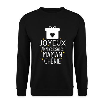 Cadeau Joyeux Anniversaire Maman Chérie - Sweat-shirt Unisexe - noir - Devant - Alina (178cm) & Michal (187cm)