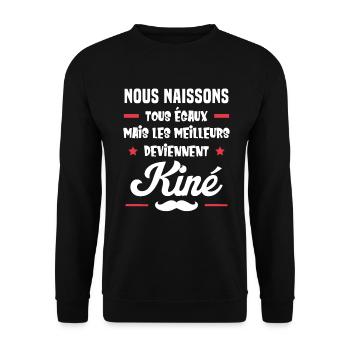 Les meilleurs deviennent kiné - Sweat-shirt Unisexe - noir - Devant - Alina (178cm) & Michal (187cm)
