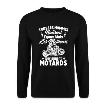 Les meilleurs hommes deviennent motards - Sweat-shirt Unisexe - noir - Devant - Alina (178cm) & Michal (187cm)