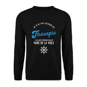 J'ai juste besoin d'aller faire de la voile - Sweat-shirt Unisexe - noir - Devant - Alina (178cm) & Michal (187cm)