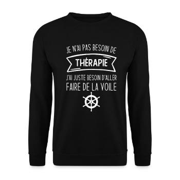 J'ai juste besoin d'aller faire de la voile - Sweat-shirt Unisexe - noir - Devant - Alina (178cm) & Michal (187cm)