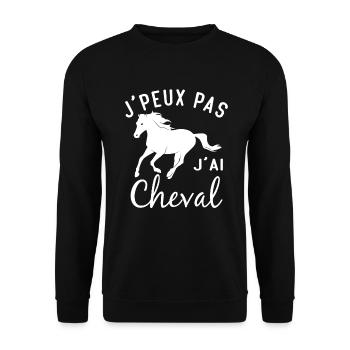 J'peux pas j'ai cheval - Sweat-shirt Unisexe - noir - Devant - Alina (178cm) & Michal (187cm)