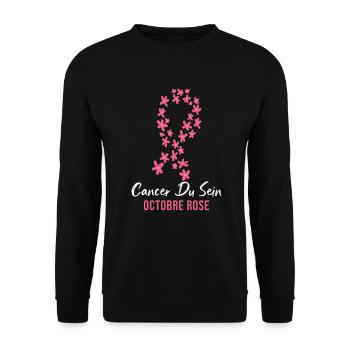 Cancer du Sein octobre rose - Sweat-shirt Unisexe - noir - Devant - Alina (178cm) & Michal (187cm)