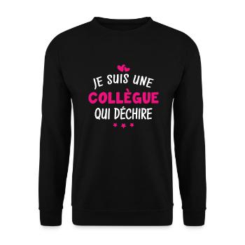 Je suis une collègue qui déchire - Sweat-shirt Unisexe - noir - Devant - Alina (178cm) & Michal (187cm)