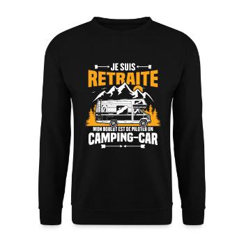 Je suis retraité et piloter un camping-car Cadeau - Sweat-shirt Unisexe - noir - Devant - Alina (178cm) & Michal (187cm)