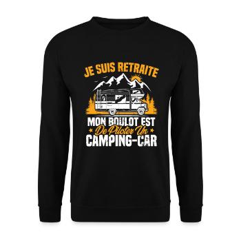 Je suis retraité et piloter un camping-car Cadeau - Sweat-shirt Unisexe - noir - Devant - Alina (178cm) & Michal (187cm)