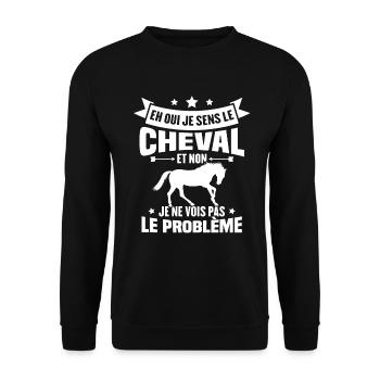 Je sens le cheval et non je ne vois le problème - Sweat-shirt Unisexe - noir - Devant - Alina (178cm) & Michal (187cm)