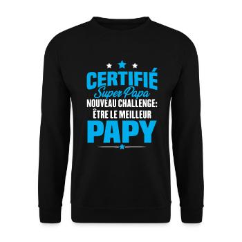 Cadeau nouveau challenge être le meilleur papy - Sweat-shirt Unisexe - noir - Devant - Alina (178cm) & Michal (187cm)