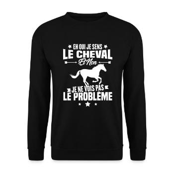 Je sens le cheval et non je ne vois le problème - Sweat-shirt Unisexe - noir - Devant - Alina (178cm) & Michal (187cm)