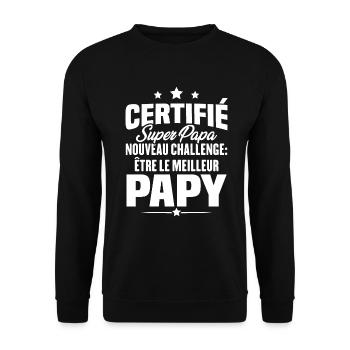 Cadeau nouveau challenge être le meilleur papy - Sweat-shirt Unisexe - noir - Devant - Alina (178cm) & Michal (187cm)