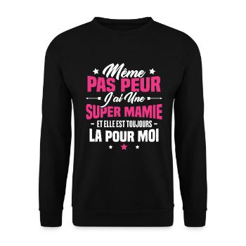 J'ai une Mamie et elle est toujours la pour moi - Sweat-shirt Unisexe - noir - Devant - Alina (178cm) & Michal (187cm)