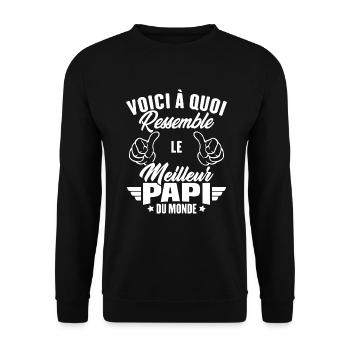 Voici à quoi ressemble le meilleur papi du monde - Sweat-shirt Unisexe - noir - Devant - Alina (178cm) & Michal (187cm)