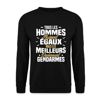 Les meilleurs hommes deviennent gendarmes - Sweat-shirt Unisexe - noir - Devant - Alina (178cm) & Michal (187cm)
