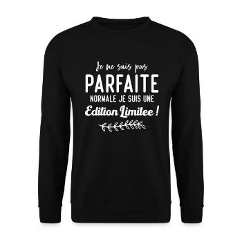 Je ne suis pas parfaite, normal jesuis une édition - Sweat-shirt Unisexe - noir - Devant - Alina (178cm) & Michal (187cm)