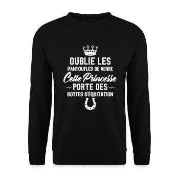 Cette Princesse Porte Des Bottes D'équitation - Sweat-shirt Unisexe - noir - Devant - Alina (178cm) & Michal (187cm)