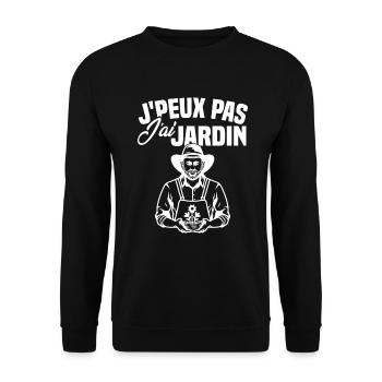 J'peux pas j'ai jardin - Sweat-shirt Unisexe - noir - Devant - Alina (178cm) & Michal (187cm)