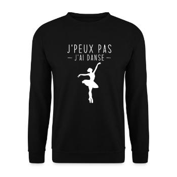 Je peux pas j'ai danse ballet idée cadeau danse - Sweat-shirt Unisexe - noir - Devant - Alina (178cm) & Michal (187cm)