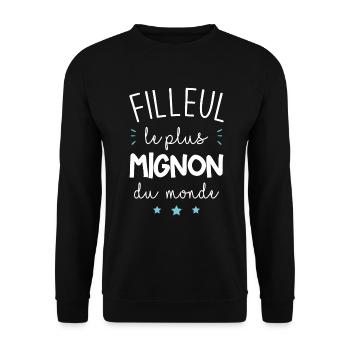 Filleul le plus mignon du monde - Sweat-shirt Unisexe - noir - Devant - Alina (178cm) & Michal (187cm)