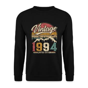Vintage 1994 Limited Edition Cadeau D'anniversaire - Sweat-shirt Unisexe - noir - Devant - Alina (178cm) & Michal (187cm)