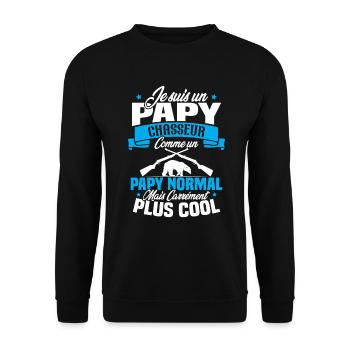 Je suis un papy chasseur comme un papy normal - Sweat-shirt Unisexe - noir - Devant - Alina (178cm) & Michal (187cm)