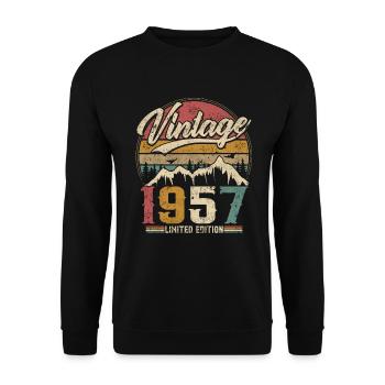 Vintage 1957 Limited Edition Cadeau D'anniversaire - Sweat-shirt Unisexe - noir - Devant - Alina (178cm) & Michal (187cm)