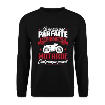Je ne suis pas parfaite mais je suis motarde - Sweat-shirt Unisexe - noir - Devant - Alina (178cm) & Michal (187cm)